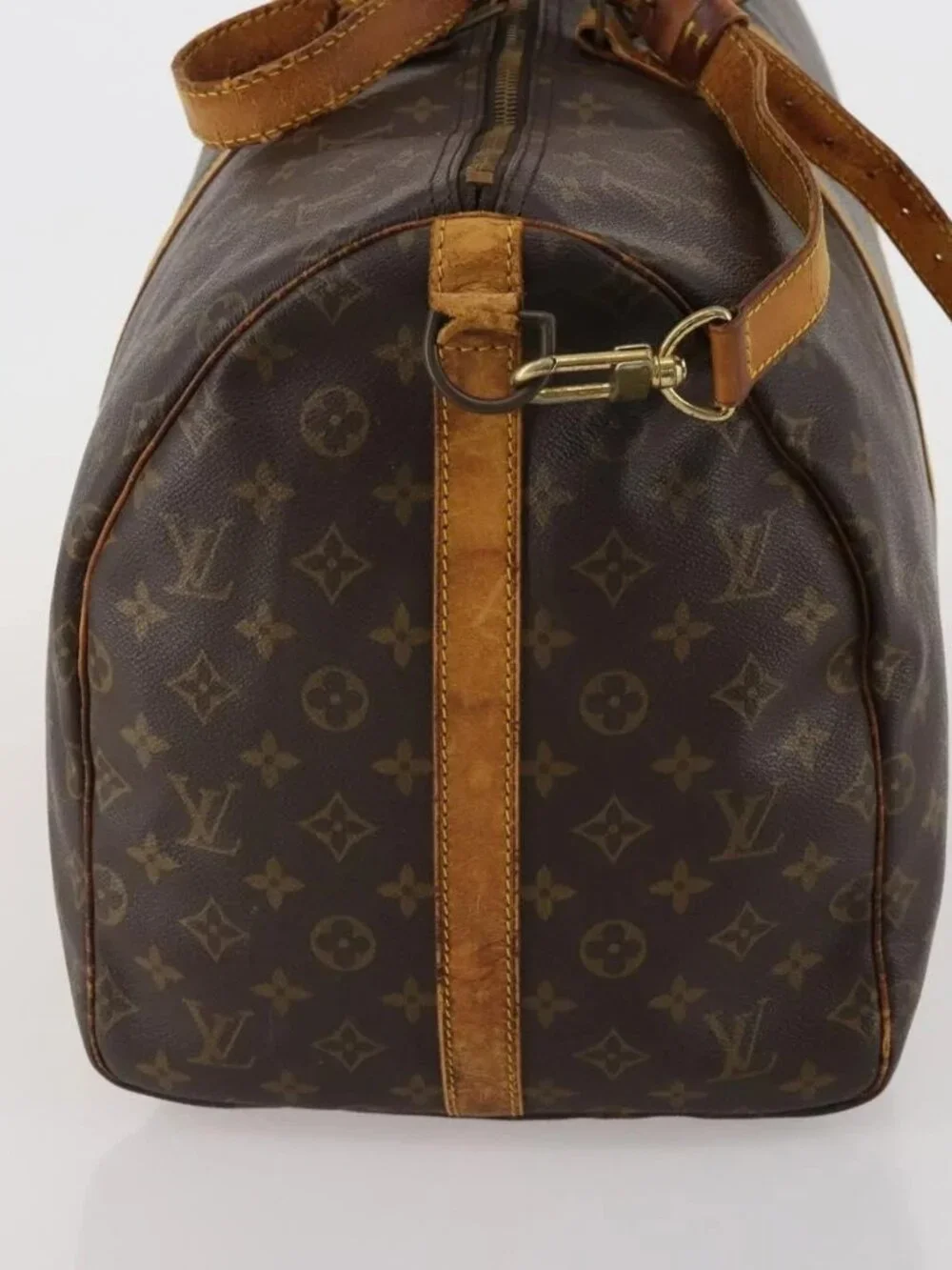 LOUIS VUITTON Monogram Keepall Bandouliere 55 Boston Bag M41414 LV Auth 185696